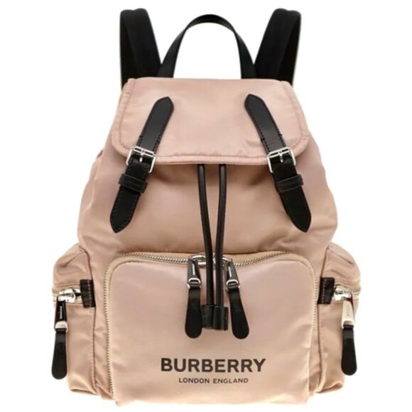 BURBERRY MD RUCKSACK ROSE BEIGE ECO NYLON BUCKLE BACKPACK - Picture 1 of 14